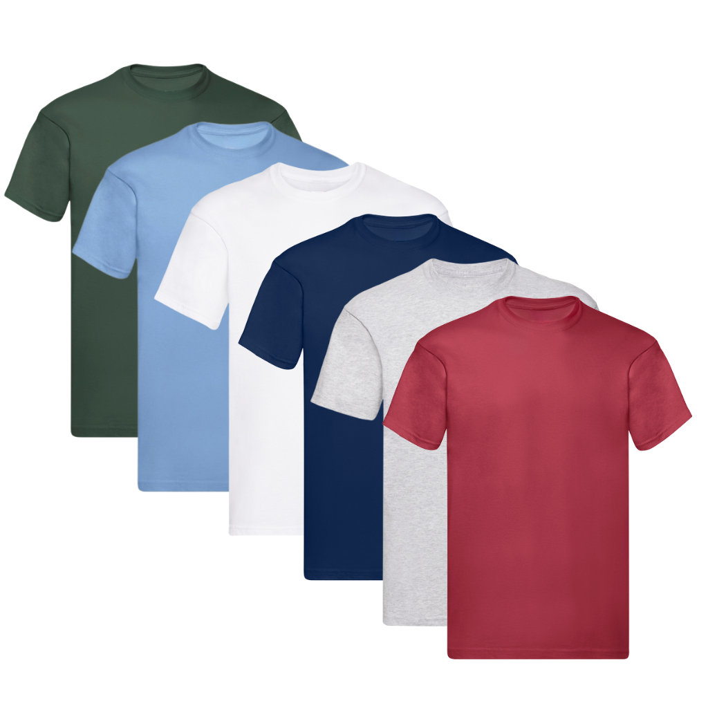 Letni 6-pack Koszulek męskich 100% bawełna MEJKS_PL KOLORY S-2XL