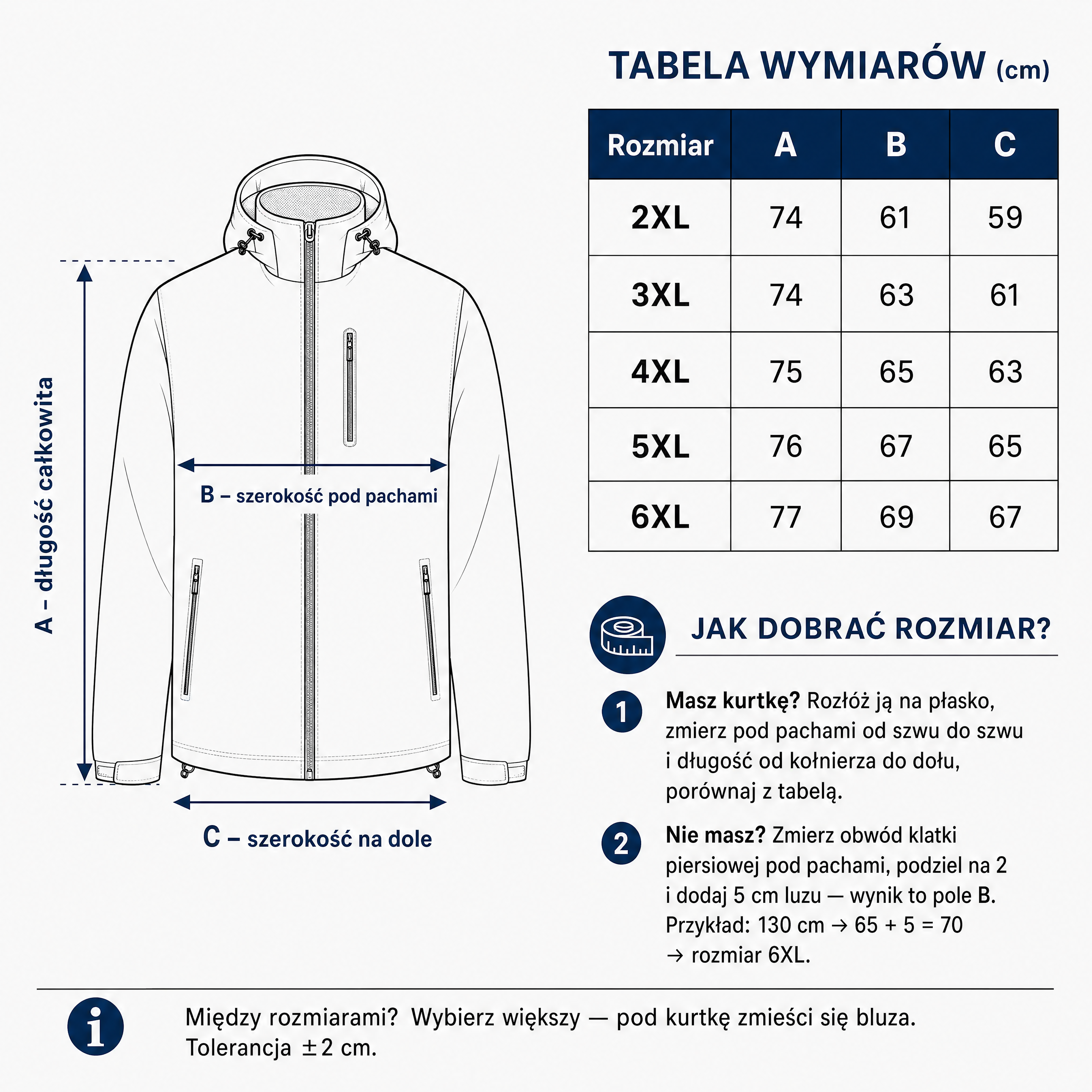 Kurtka męska przejściowa ocieplana duże rozmiary 2XL 3XL 4XL 5XL 6XL